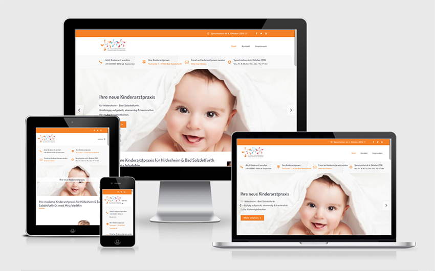 Kinderarztpraxis Wedekin responsive Webdesign